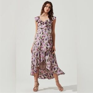 Astr Floral Wrap Dress